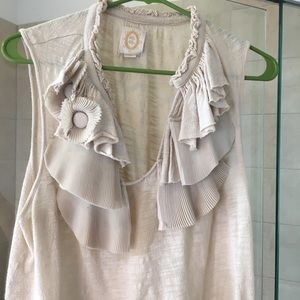 Cream Anthropologie shirt